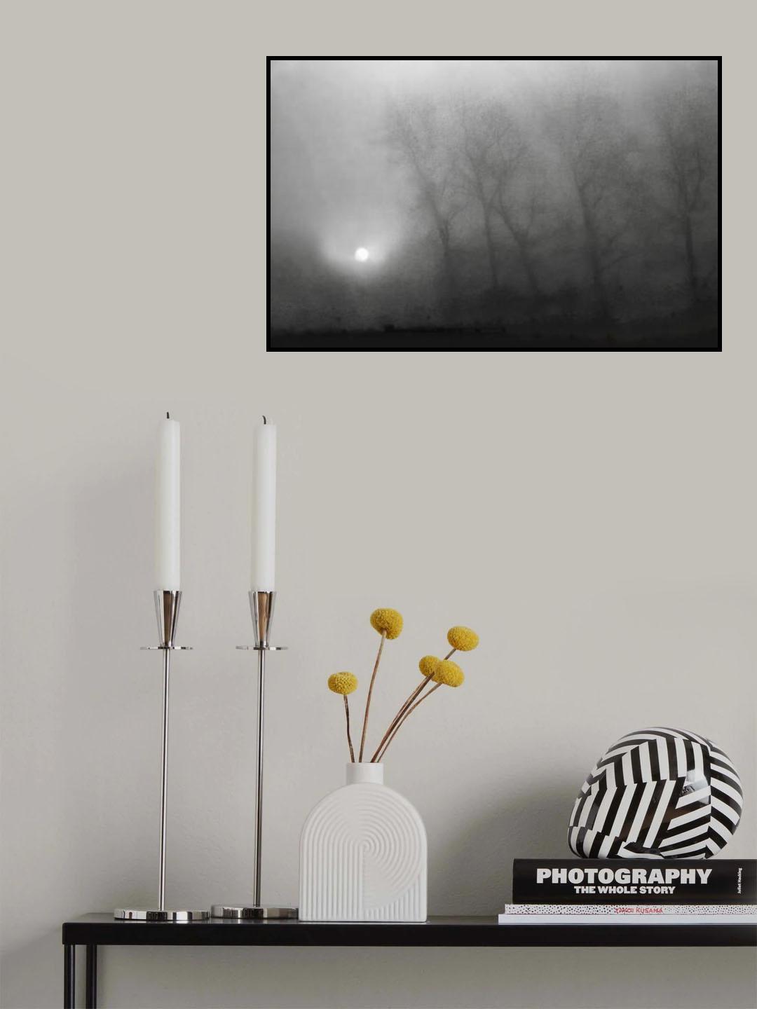 Across the morning mist, the light is pale Poster och Canvastavla