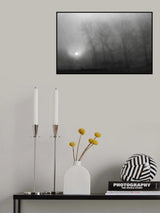 Across the morning mist, the light is pale Poster och Canvastavla