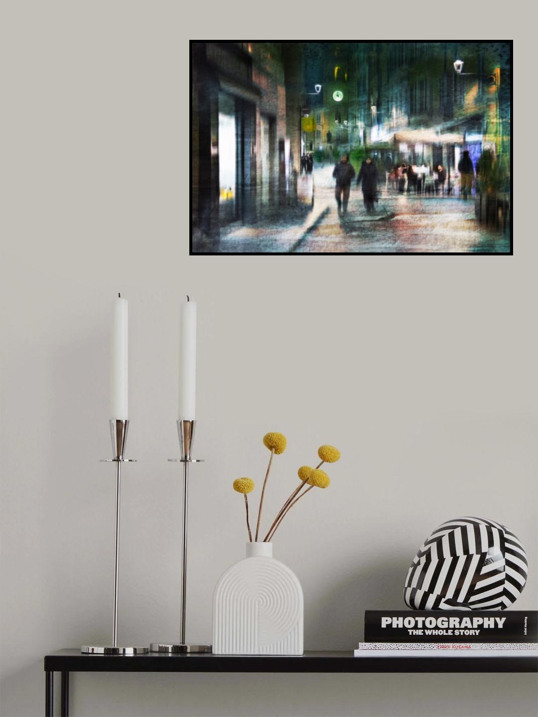 Evening walk through the alleys of Parma Poster och Canvastavla