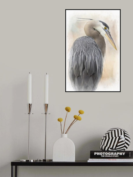 Great Blue Heron Portrait Poster och Canvastavla