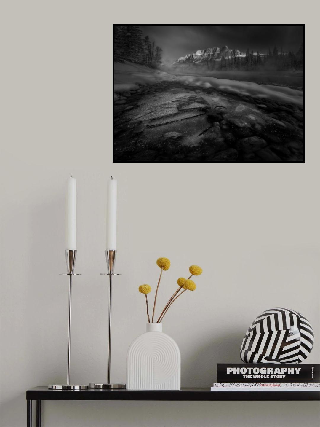 Winter Morning In Castle Mountain Poster och Canvastavla