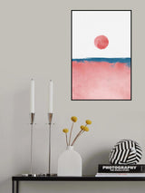 Minimal Landscape Pink and Navy Blue 02 Poster och Canvastavla