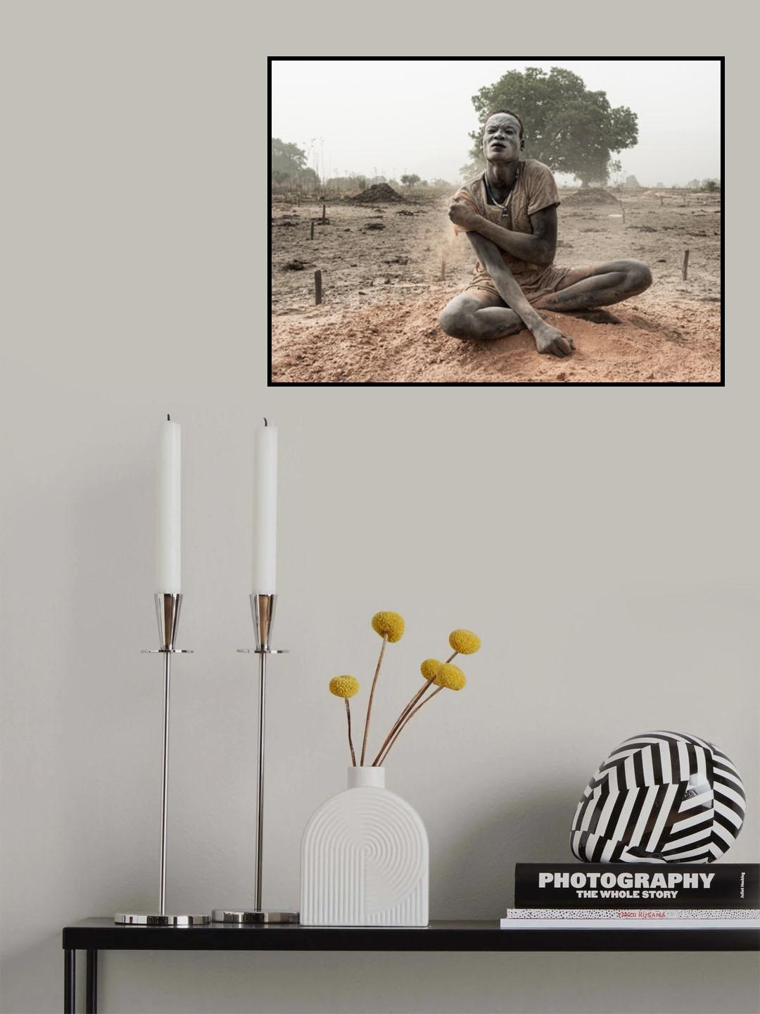 Daily ritual at Toch Manga mundari camp, South Sudan Poster och Canvastavla