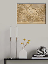Sepia vintage map of Dresden Germany Poster och Canvastavla
