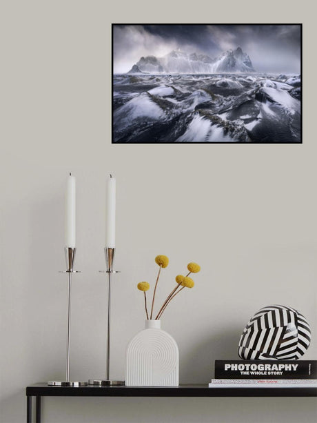 Stokknes Durig Snowstorm Poster och Canvastavla