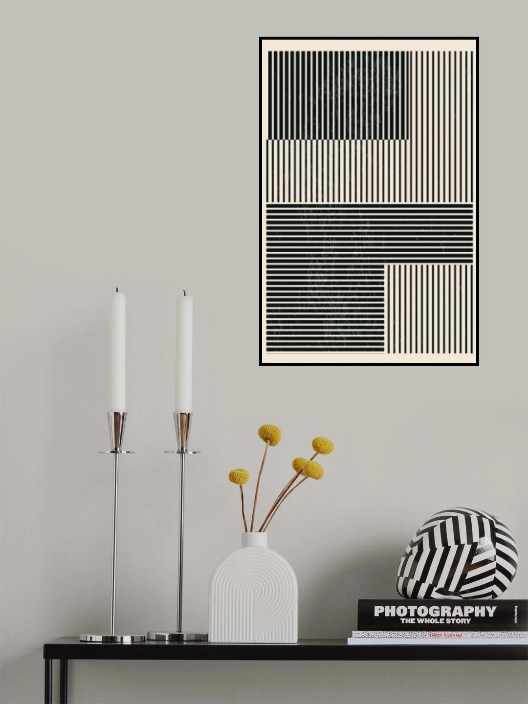 Black and White Geometric Shapes #4 Poster och Canvastavla