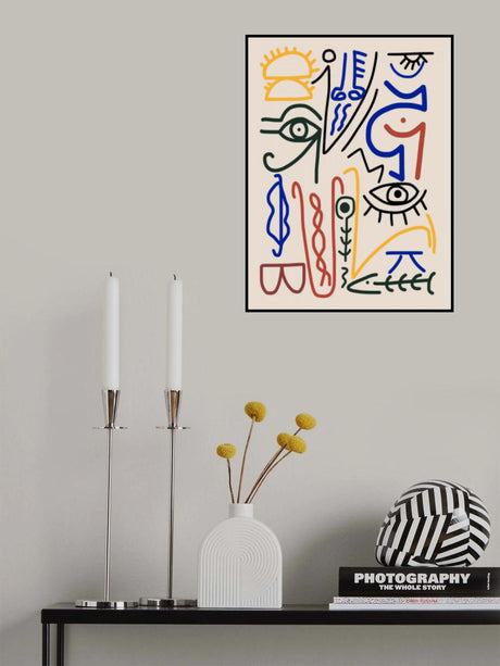 Line Art Bizarre Symbol Poster och Canvastavla