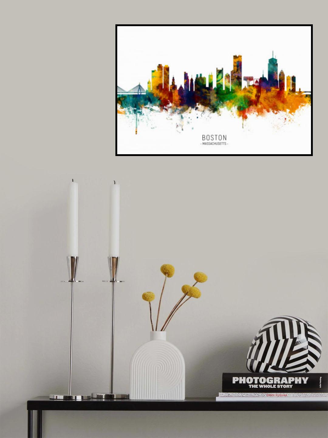 Boston Massachusetts Skyline Poster och Canvastavla