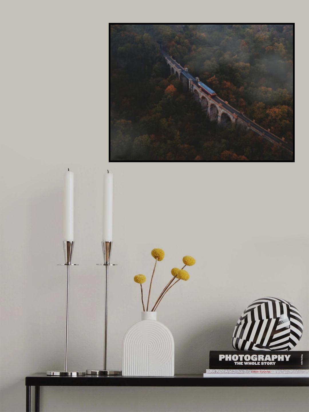 Train crossing a bridge Poster och Canvastavla