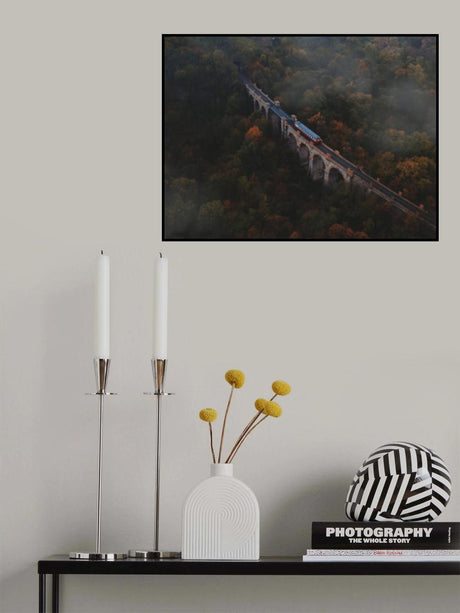 Train crossing a bridge Poster och Canvastavla