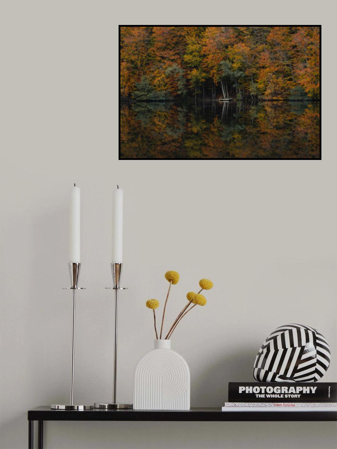 Autumn at the river Poster och Canvastavla
