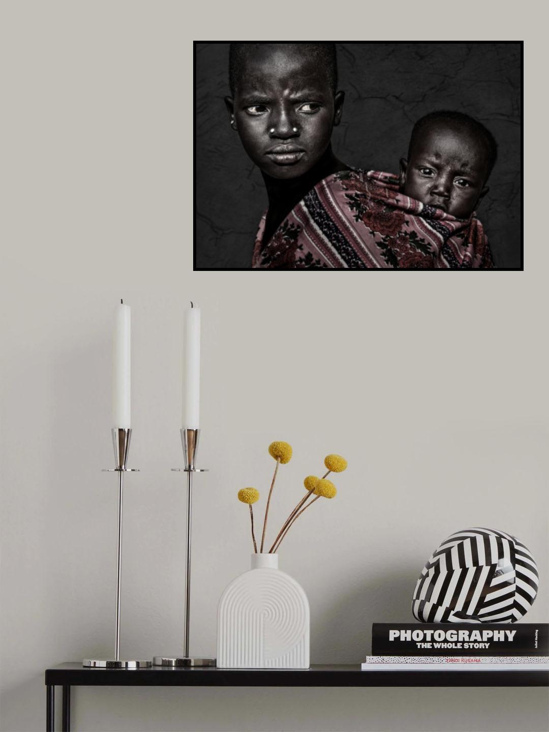 Larim tribe siblings-South Sudan Poster och Canvastavla