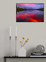 Moring Fire in St Mary Lake Poster och Canvastavla