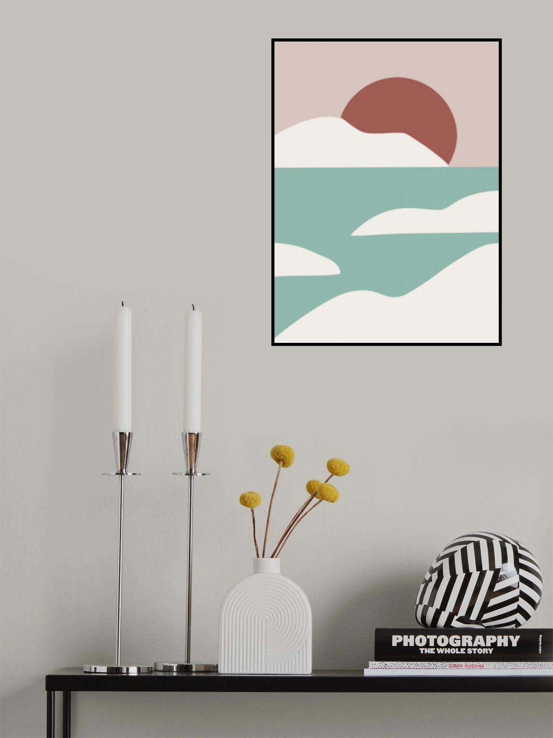 Minimal Snow River Poster och Canvastavla