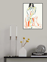 Woman Resting Her Chin On Her Hand Poster och Canvastavla