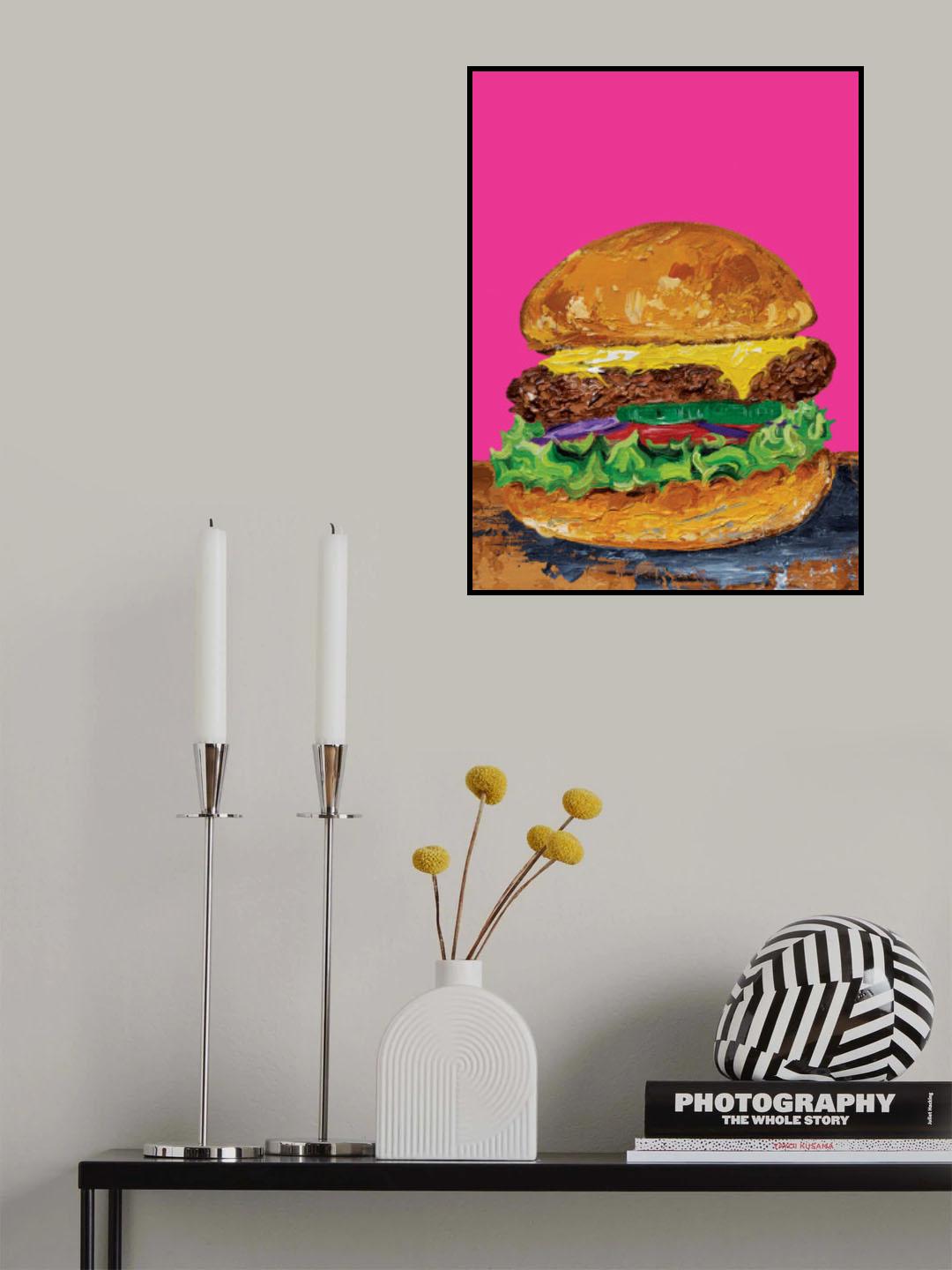 Burger Pink Poster och Canvastavla