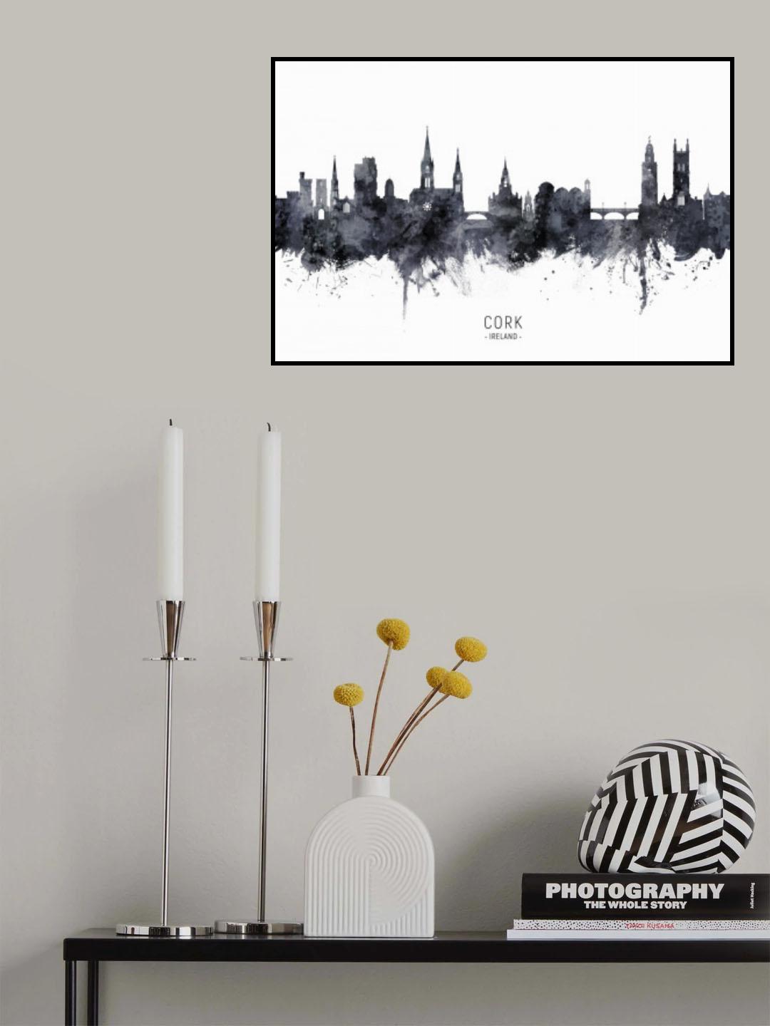 Cork Ireland Skyline Poster och Canvastavla