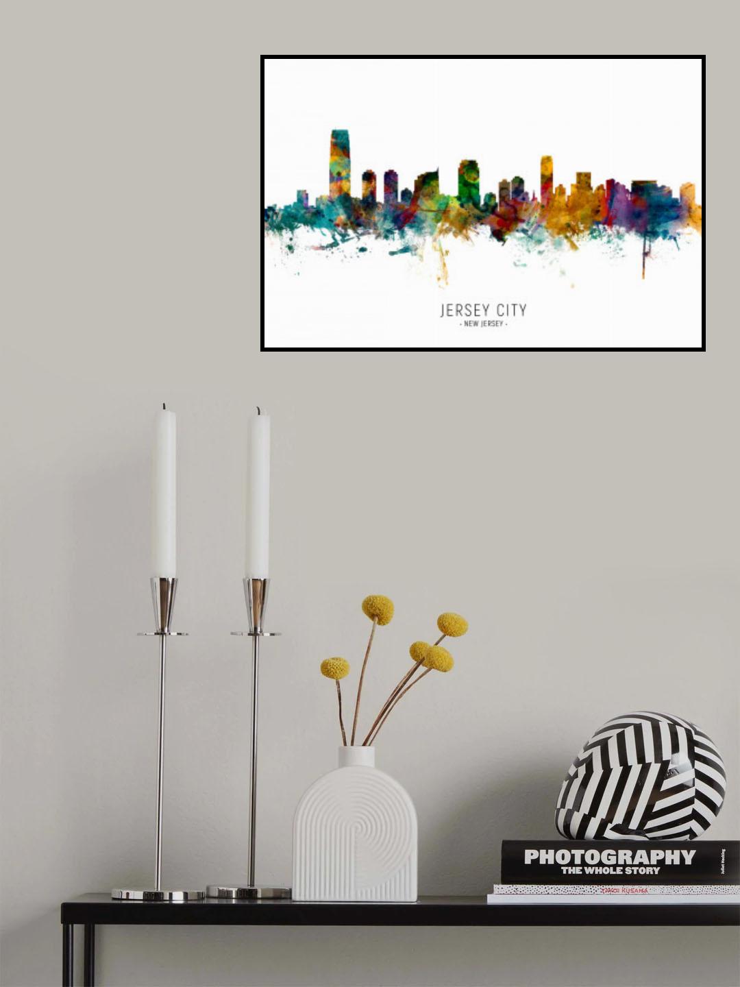 Jersey City New Jersey Skyline Poster och Canvastavla