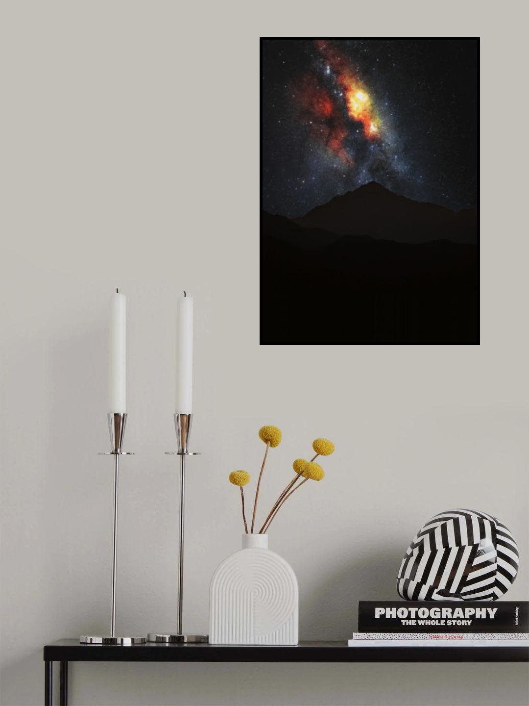 Milky Way Mountain Poster och Canvastavla