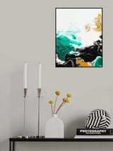 Green and Gold Ribbons 3 Poster och Canvastavla