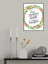 Watercolor wreath with holiday wishes Poster och Canvastavla