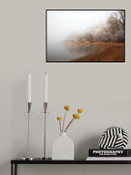 Fog and rime on the lake Poster och Canvastavla