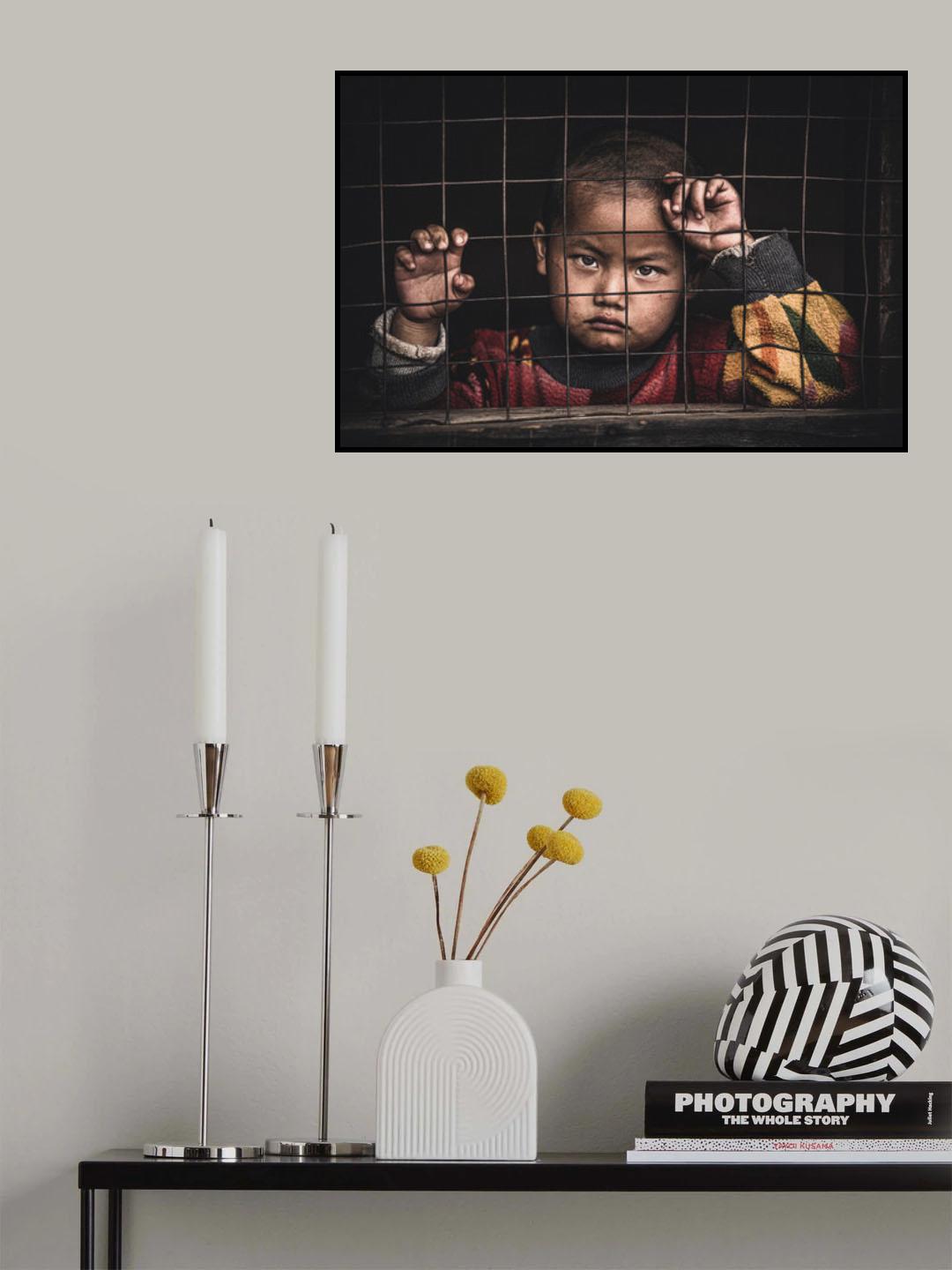 Eyes behind the grilled window Poster och Canvastavla