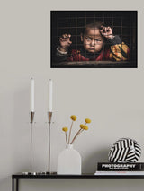 Eyes behind the grilled window Poster och Canvastavla