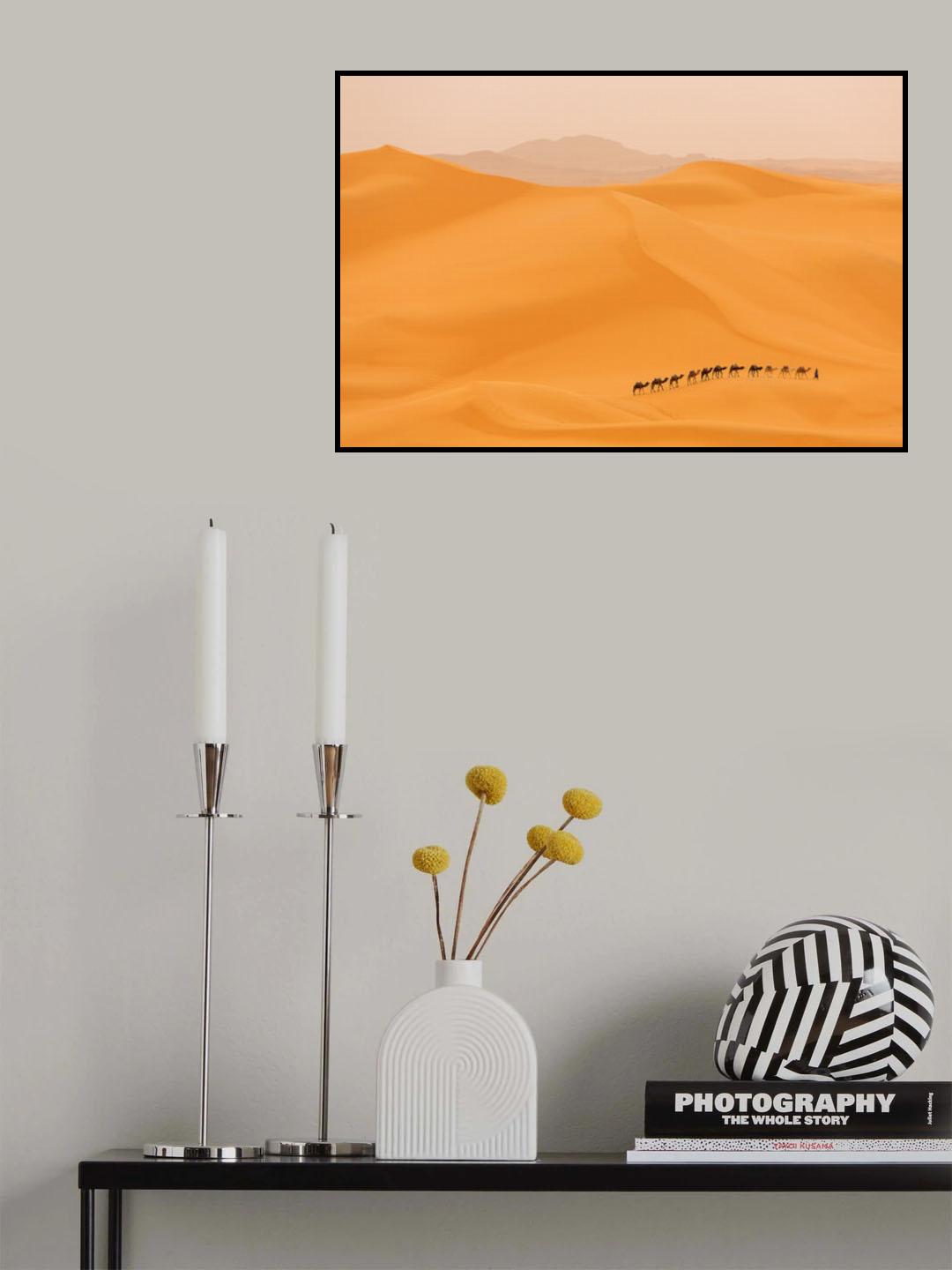 Camels caravan in Sahara Poster och Canvastavla