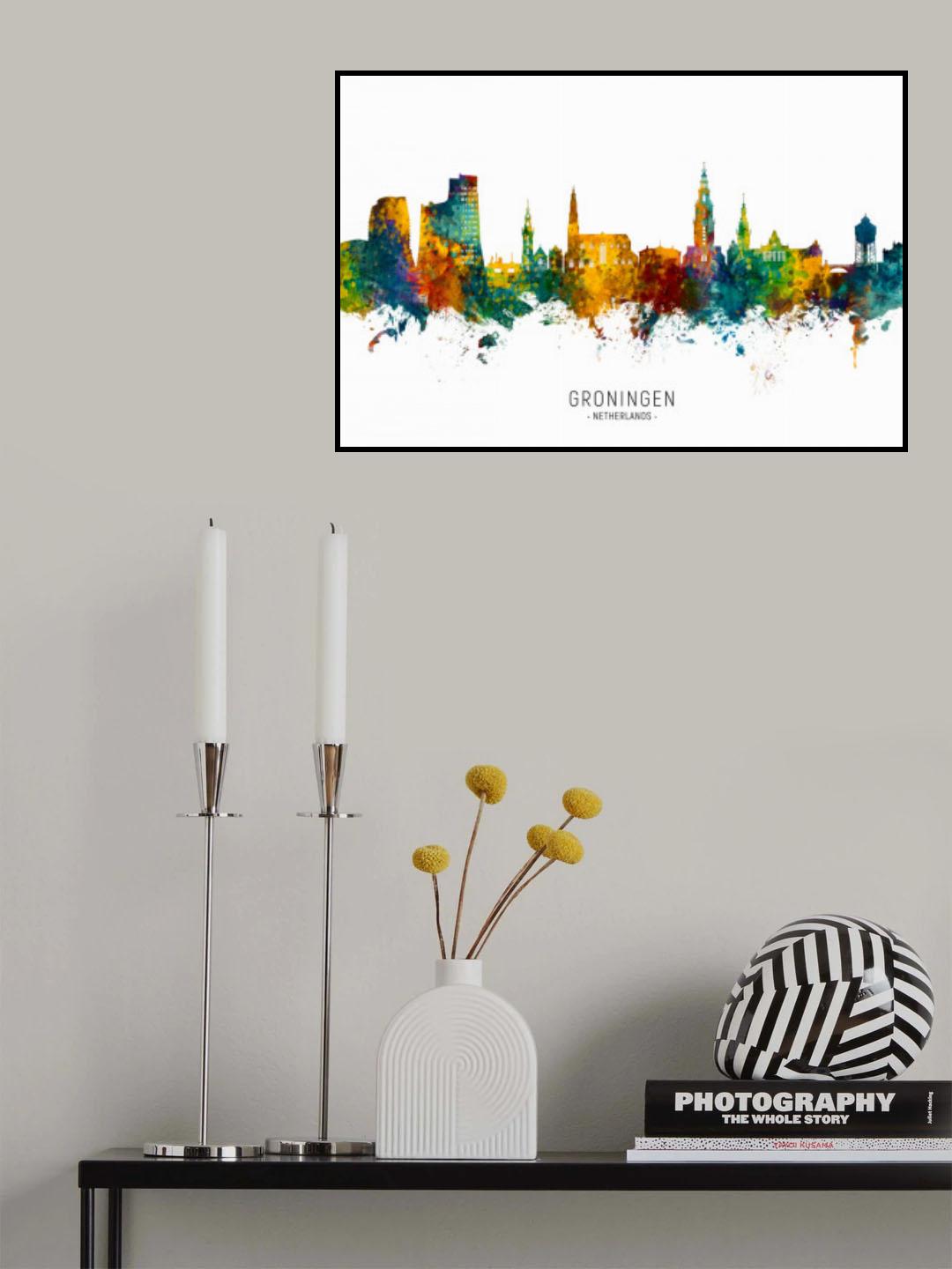 Groningen The Netherlands Skyline Poster och Canvastavla