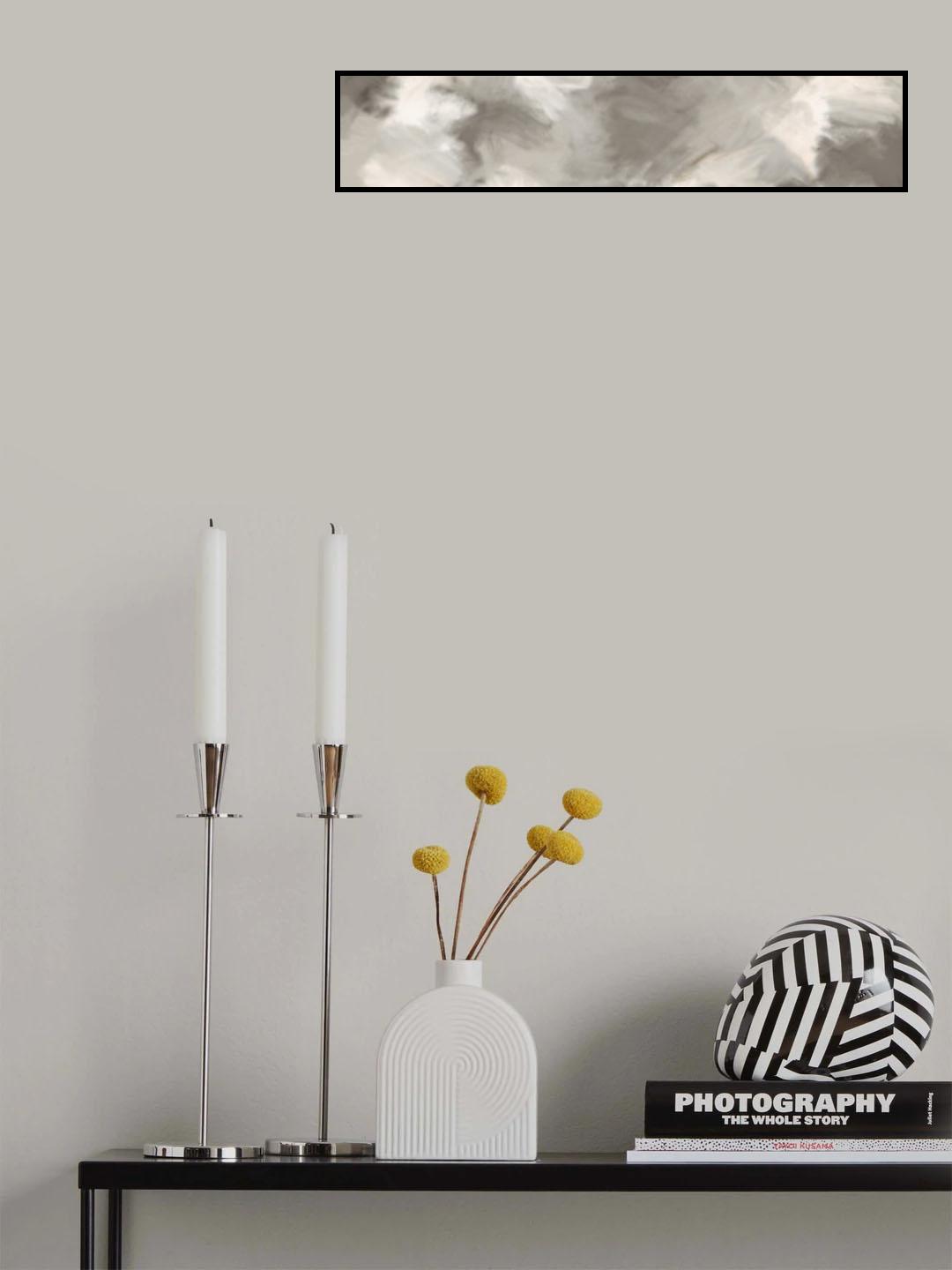 Green Beige Wild Painted Square Poster och Canvastavla