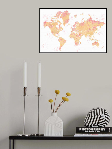 Amanda world map silhouette Poster och Canvastavla