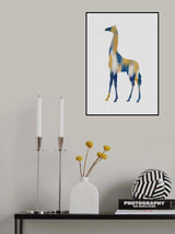 Blue & Yellow Giraffe Poster och Canvastavla