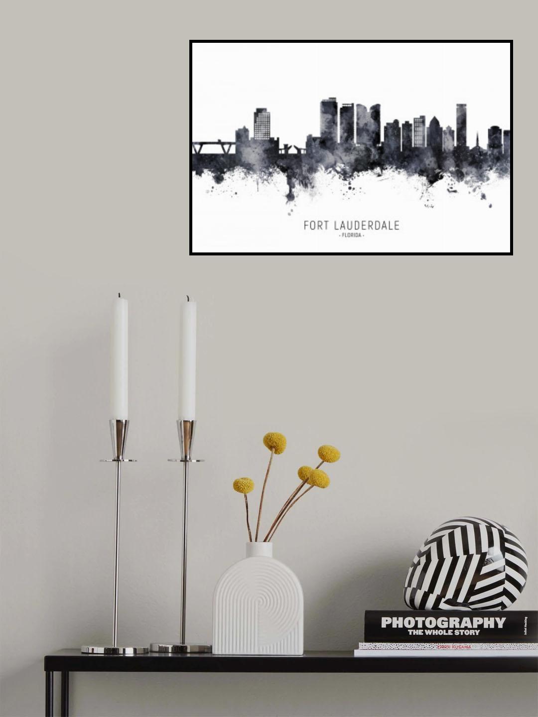 Fort Lauderdale Florida Skyline Poster och Canvastavla