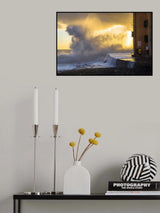 Sea Storm in Genoa Poster och Canvastavla