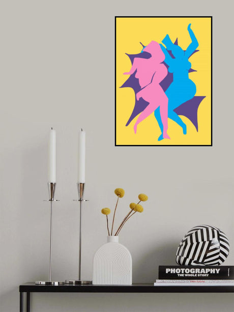 Dynamic Dance Duo Poster och Canvastavla