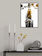 Cycling 2 gold and black Poster och Canvastavla
