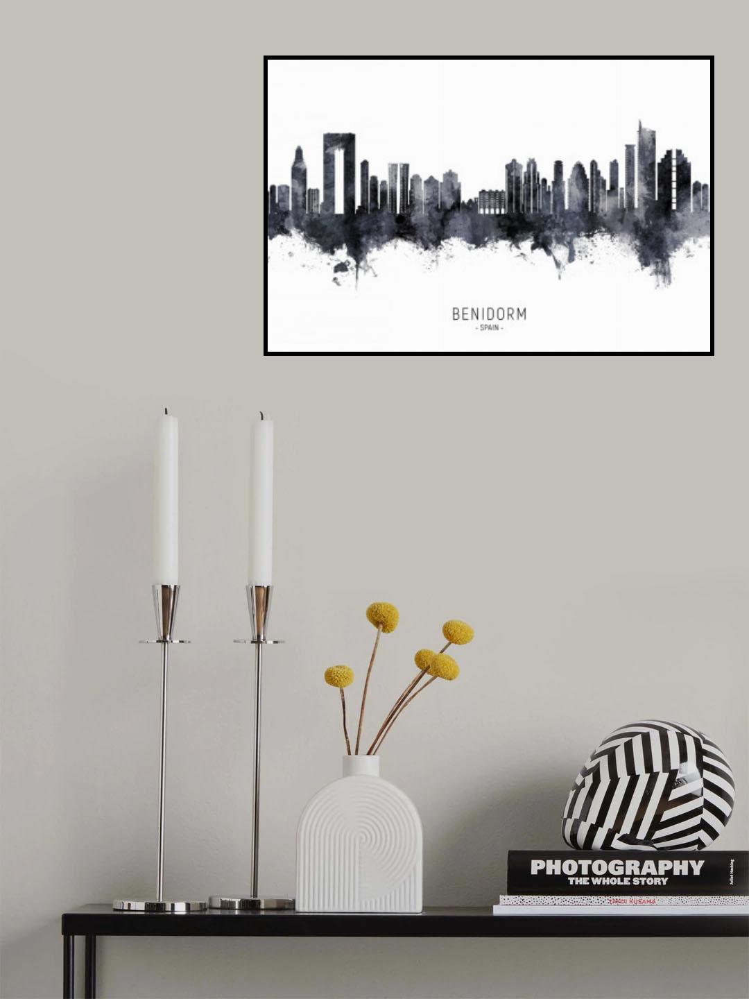 Benidorm Spain Skyline Poster och Canvastavla