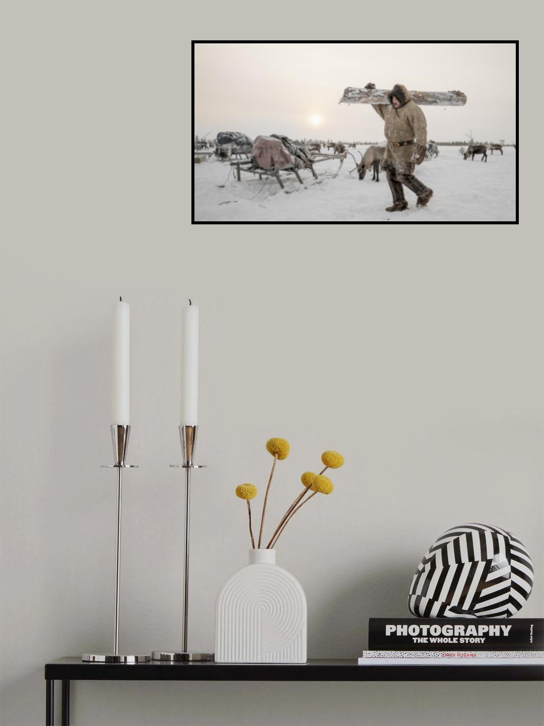 Arkadij prepares firewood Poster och Canvastavla