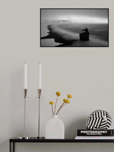 A b&amp;w morning at Dyrhólaey Poster och Canvastavla