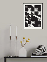 Squares and Triangles In Black Poster och Canvastavla