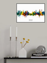 Nashua New Hampshire Skyline Poster och Canvastavla