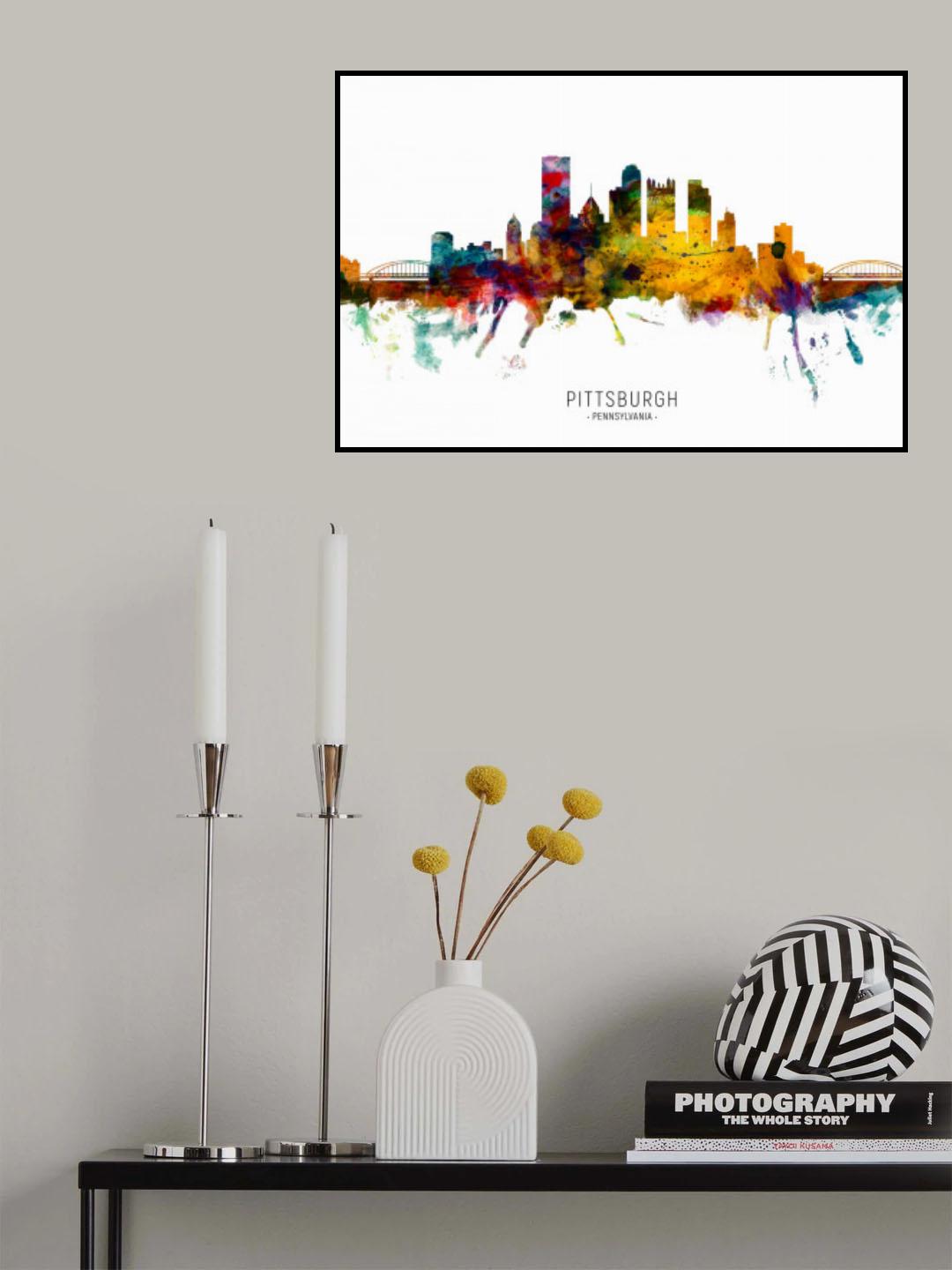 Pittsburgh Pennsylvania Skyline Poster och Canvastavla