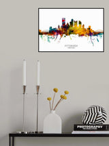 Pittsburgh Pennsylvania Skyline Poster och Canvastavla