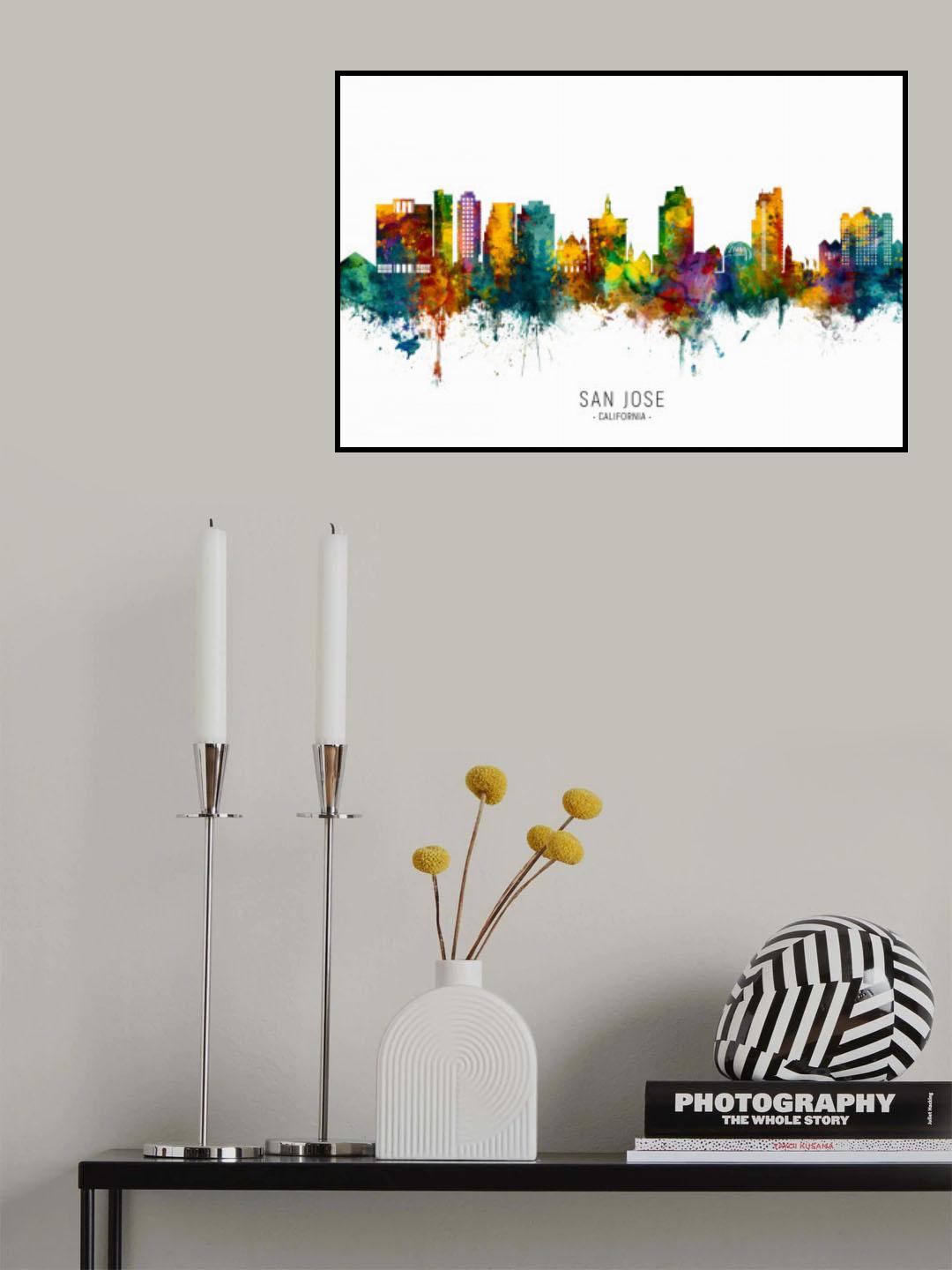 San Jose California Skyline Poster och Canvastavla