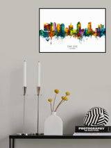 San Jose California Skyline Poster och Canvastavla