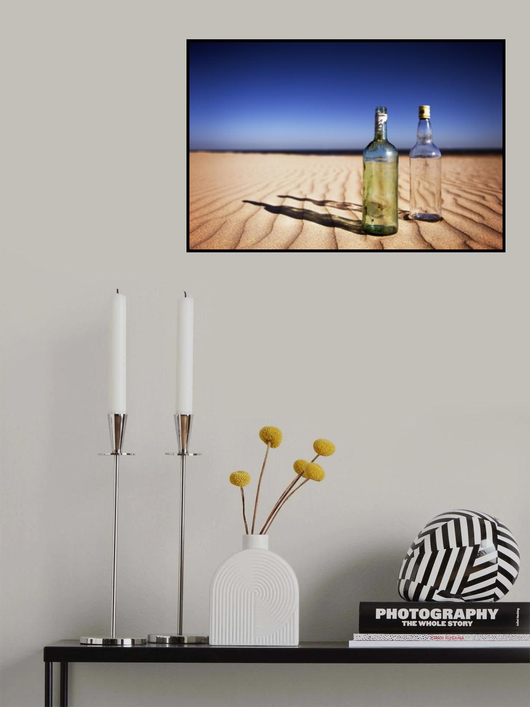 Bottles on sand Poster och Canvastavla
