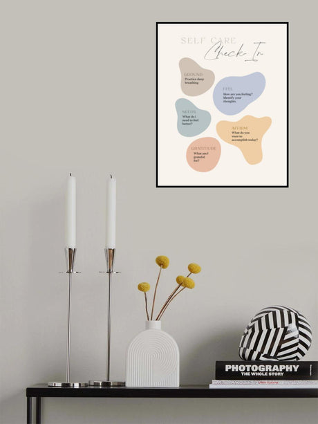 Self Care Checkin Poster och Canvastavla