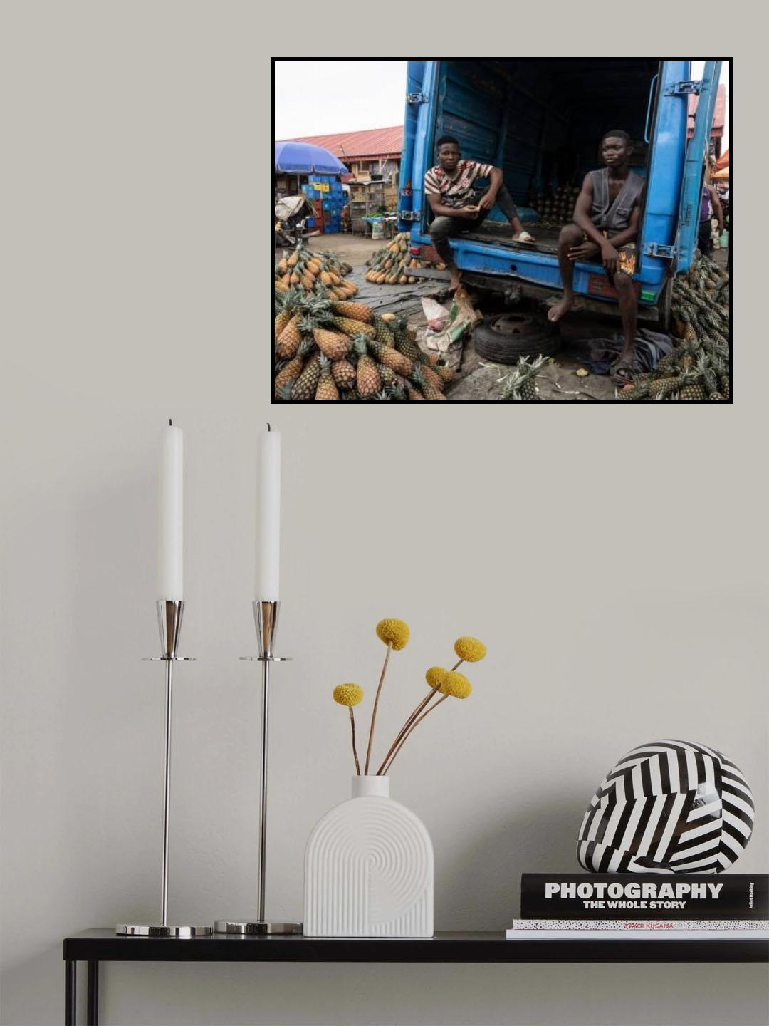 fruit and vegetables market at Ketou, Nigeria Poster och Canvastavla