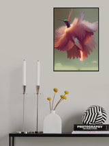 Humming Bird with Pink Wings Poster och Canvastavla